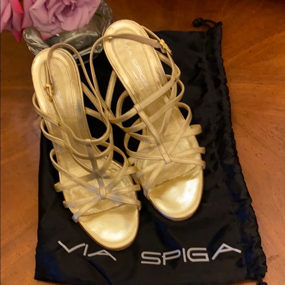 Via Spiga Shoes - Via Spiga Made in Italy Gladiator Gold leather heels 9M/Bundle & Save!